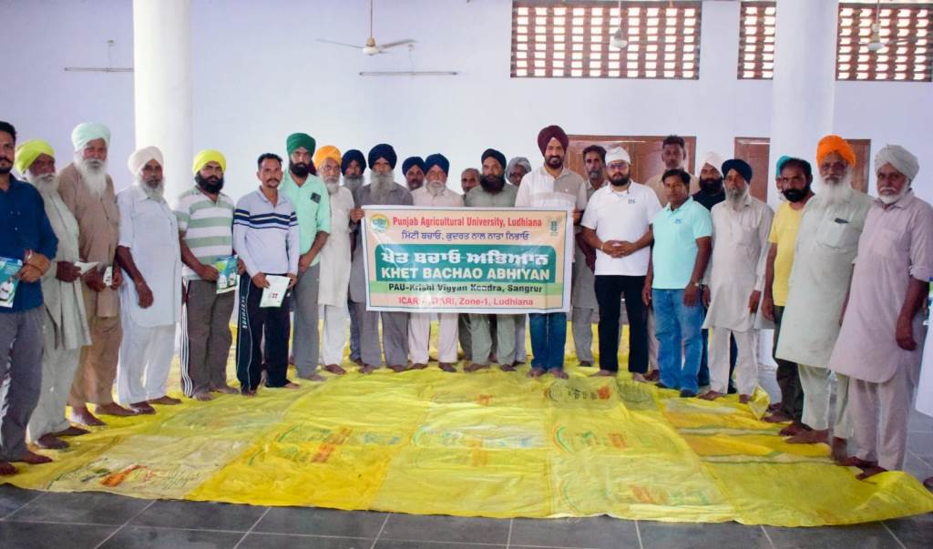 Under the Save Farm Campaign PAUKVK Sangrur organizes awareness camps and farmer meetings on balanced use of fertilizers and soil testing